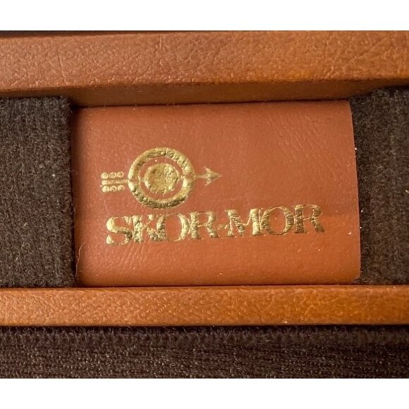Travel Backgammon Game Leather Zippered Case SKor Mor - Picture 3 of 4